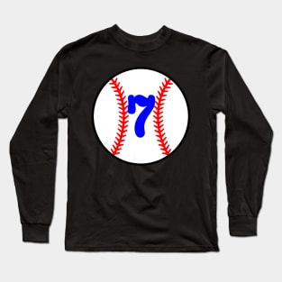 Kids Baseball 7 Year Old Birthday Long Sleeve T-Shirt